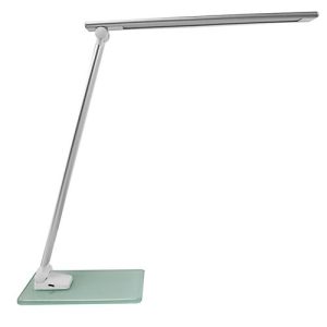LED-Tischleuchte UNILUX Popy, 5 W, 500 lm, 3000-6000 K, 3 Leuchtstärken, dimmbar, faltbar, silber-weiß LED-Tischleuchte UNILUX Popy, 5 W, 500 lm, 3000-6000 K, 3 Leuchtstärken, dimmbar, faltbar, silber-weiß
