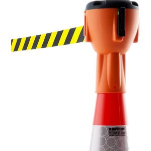 Leitkegelaufsatz Allroundline ALCT-O, für Leitkegel ab mind. H 750 mm, Gurtauszugslänge bis 9 m, H 250 x B 125 mm, Kunststoff, Gurtband gelb/schwarz Leitkegelaufsatz Allroundline ALCT-O, für Leitkegel ab mind. H 750 mm, Gurtauszugslänge bis 9 m, H 250 x B 125 mm, Kunststoff, Gurtband gelb/schwarz