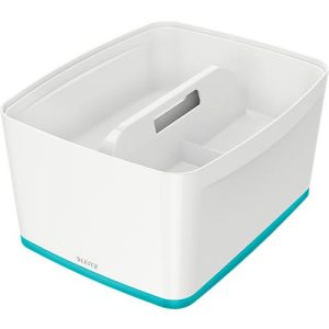 Leitz Ablagebox MyBox, DIN A4, für Utensilien, weiß/eisblau Leitz Ablagebox MyBox, DIN A4, für Utensilien, weiß/eisblau