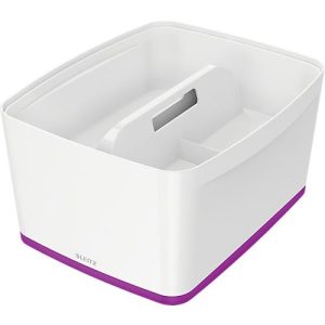 Leitz Ablagebox MyBox, DIN A4, für Utensilien, weiß/violett Leitz Ablagebox MyBox, DIN A4, für Utensilien, weiß/violett