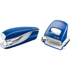 LEITZ® Bürolocher + Tischheftgerät SET, blau LEITZ® Bürolocher + Tischheftgerät SET, blau