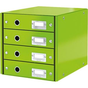 LEITZ® Click + Store, 4 Schubladen, flach, grün LEITZ® Click + Store, 4 Schubladen, flach, grün
