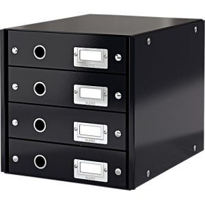 LEITZ® Click + Store, 4 Schubladen, flach, schwarz LEITZ® Click + Store, 4 Schubladen, flach, schwarz