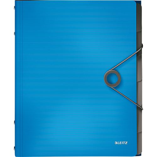 LEITZ® Dokumentenmappe Solid, DIN A4, 3 Schutzkappen, 6 Fächer, PP, hellblau