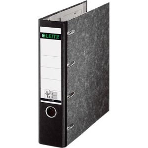 LEITZ® Doppelordner 1092, für Format 2 x A5, Rückenbreite 75 mm, Hebelmechanik, Rückenschild & Griffloch, FSC®-zertifiziert, Wolkenmarmor/schwarz LEITZ® Doppelordner 1092, für Format 2 x A5, Rückenbreite 75 mm, Hebelmechanik, Rückenschild & Griffloch, FSC®-zertifiziert, Wolkenmarmor/schwarz