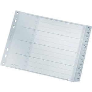 LEITZ® Kunstoffregister, Kalender Dez.-Jan. (12-Blätter), Nr. 1288 LEITZ® Kunstoffregister, Kalender Dez.-Jan. (12-Blätter), Nr. 1288