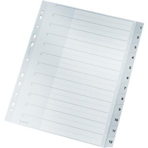 LEITZ® Kunstoffregister, Zahlen 1-12 (12 Blätter), Nr. 1282 LEITZ® Kunstoffregister, Zahlen 1-12 (12 Blätter), Nr. 1282