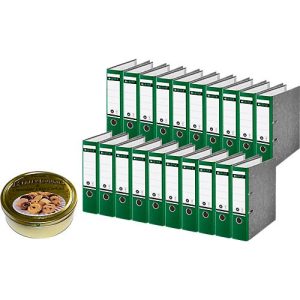 LEITZ® Ordner 1080, DIN A4, 80 mm, grün + gratis 1 Dose Buttercookies LEITZ® Ordner 1080, DIN A4, 80 mm, grün + gratis 1 Dose Buttercookies