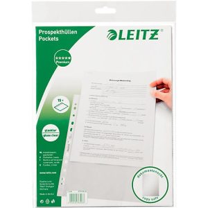 LEITZ Prospekthülle 4770, DIN A4, oben offen, 15 Stück, glasklar, transparent LEITZ Prospekthülle 4770, DIN A4, oben offen, 15 Stück, glasklar, transparent