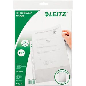 LEITZ Prospekthüllen 4796, DIN A4, oben offen, 25 Stück, genarbt, transparent LEITZ Prospekthüllen 4796, DIN A4, oben offen, 25 Stück, genarbt, transparent