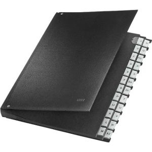 LEITZ® Pultordner, für DIN A4, alphabetisch, 26 Fächer, Graupappe, schwarz LEITZ® Pultordner, für DIN A4, alphabetisch, 26 Fächer, Graupappe, schwarz