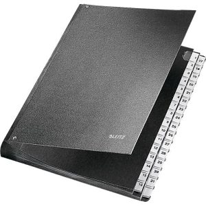 LEITZ® Pultordner, für DIN A4, numerisch, 31 Fächer, Graupappe, schwarz LEITZ® Pultordner, für DIN A4, numerisch, 31 Fächer, Graupappe, schwarz