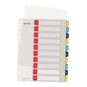 Leitz Register Cosy 12470000 A4 bedruckbar PP farbig 1-10 Leitz Register Cosy 12470000 A4 bedruckbar PP farbig 1-10