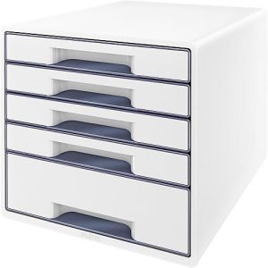 LEITZ® Schubladenbox WOW CUBE 5214, 5 Schübe, DIN A4, Polystyrol, weiß LEITZ® Schubladenbox WOW CUBE 5214, 5 Schübe, DIN A4, Polystyrol, weiß