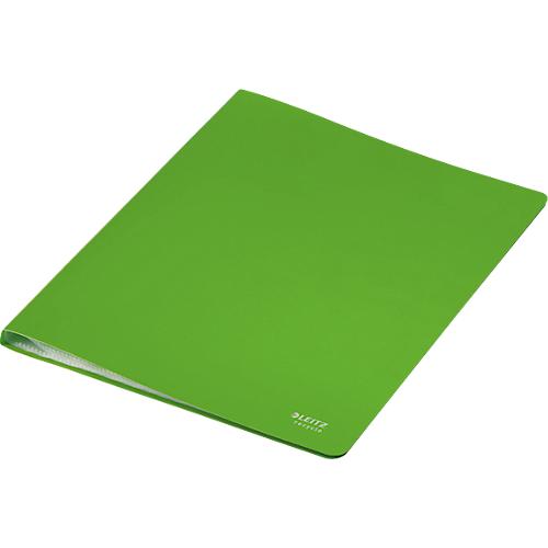 Leitz® Sichtbuch Recycle, A4, 20 dokumentenechte Sichthüllen, bis zu 2 Blatt/Hülle, Rückenschild, 100 % recycelbar, Kunststoff, grün