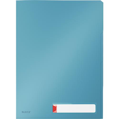 Leitz® Sichthülle Cosy Privacy, blickdicht, A4, für bis zu 40 Blatt, 3 Fächer & Beschriftungsschild, 3 Stück, blau