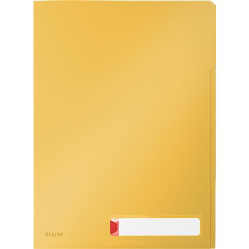 Leitz® Sichthülle Cosy Privacy, blickdicht, A4, für bis zu 40 Blatt, 3 Fächer & Beschriftungsschild, 3 Stück, gelb