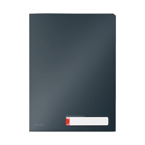 Leitz® Sichthülle Cosy Privacy, blickdicht, A4, für bis zu 40 Blatt, 3 Fächer & Beschriftungsschild, 3 Stück, grau
