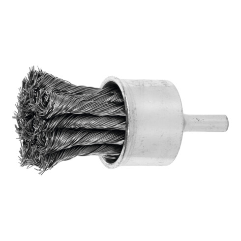 Lessmann Gezopfte Pinselbürste Stahldraht, Bürsten-⌀xBorstenstärke: 28X0,35 mm