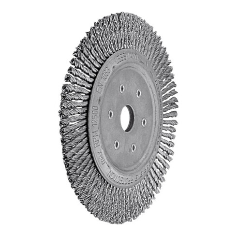 Lessmann Schmale Rundbürste gerade, Stahldraht 0,50 mm, Bürsten-⌀xBohrungs-⌀ 178X22 mm