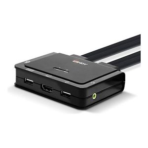 Lindy 2 Port HDMI 2.0, USB 2.0 & Audio Cable KVM Switch – KVM-/Audio-Switch – 2 Anschlüsse