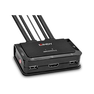 Lindy Compact 2 Port KVM Switch – KVM-Switch – 2 x KVM/Audio/USB – 1 lokaler Benutzer – Desktop