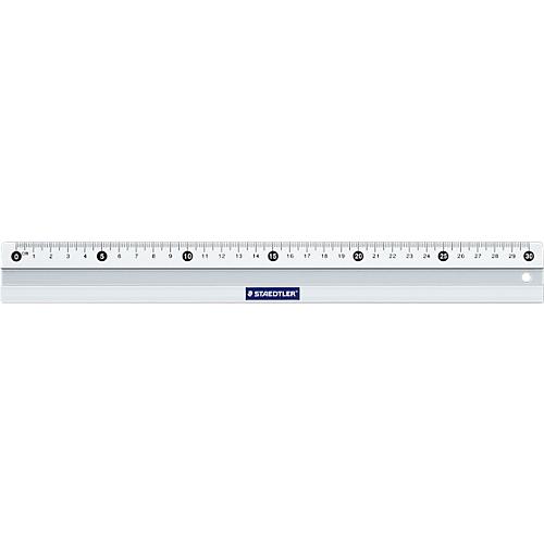 Lineal Staedtler Mars, für Rechtshänder, Länge 30 cm/300 mm, abriebfeste cm- & mm-Einteilung, mit Tuschekante, rutschfest, Aluminium, silber