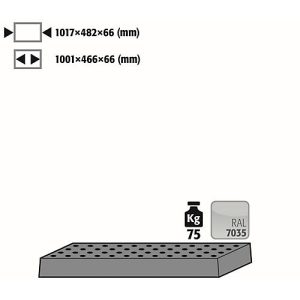 Lochblecheinsatz Standard für asecos Sicherheitsschränke der Q30, Q90 und S90 Serie, Stahlblech, lichtgrau, B 1017 x T 482 x H 66 mm, bis 75 kg Lochblecheinsatz Standard für asecos Sicherheitsschränke der Q30, Q90 und S90 Serie, Stahlblech, lichtgrau, B 1017 x T 482 x H 66 mm, bis 75 kg