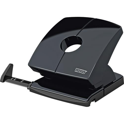 Locher Novus B 230, Vollmetallgerät, Hochglanzoberteil, bis 30 Blatt, schwarz glänzend