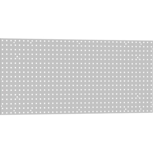 Lochplatte WFI, Wandmontage, Lochgröße 9 x 9 mm & Lochabstand 38 mm, L 1150 x H 750 mm, Stahlblech, lichtgrau RAL 7035