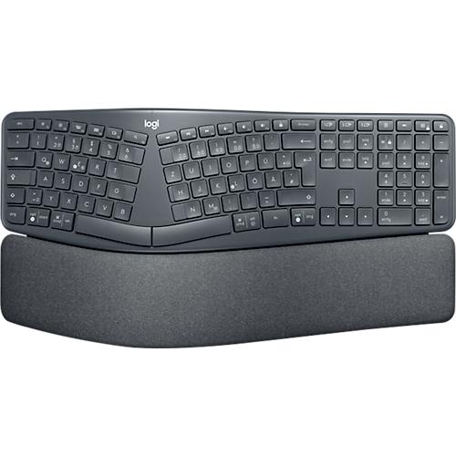 Logitech® ERGO K860 drahtlose ergonomische Tastatur, Handflächenhebefunktion, 2 Jahre Batterie