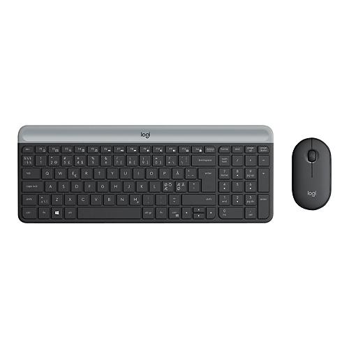 Logitech Slim Wireless Combo MK470 - Tastatur-und-Maus-Set - Nordisch - Graphite