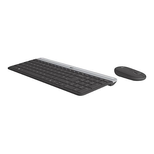 Logitech Slim Wireless Combo MK470 - Tastatur-und-Maus-Set - QWERTZ - Schweiz - Graphite