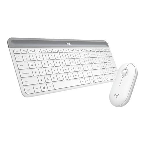 Logitech Slim Wireless Combo MK470 - Tastatur-und-Maus-Set - US International - Off-White