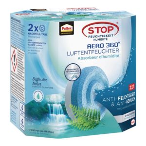 Luftentfeuchter Aero 360 2 Tabs à 450g AHAWF Waterfall Freshness Pk.PATTEX Luftentfeuchter Aero 360 2 Tabs à 450g AHAWF Waterfall Freshness Pk.PATTEX