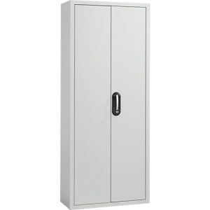 Magazinschrank, 1690 mm hoch, 14 Böden, ohne Kästen, mit Türen, lichtgrau Magazinschrank, 1690 mm hoch, 14 Böden, ohne Kästen, mit Türen, lichtgrau