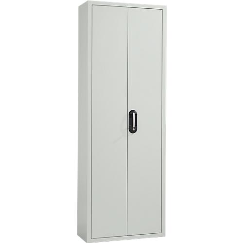 Magazinschrank, 1980 mm hoch, 15 Böden, 82 Kästen, mit Türen, lichtgrau