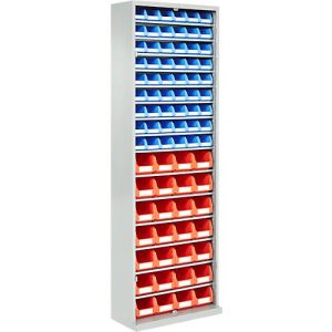 Magazinschrank, 1980 mm hoch, 15 Böden, 82 Kästen, ohne Türen, lichtgrau Magazinschrank, 1980 mm hoch, 15 Böden, 82 Kästen, ohne Türen, lichtgrau