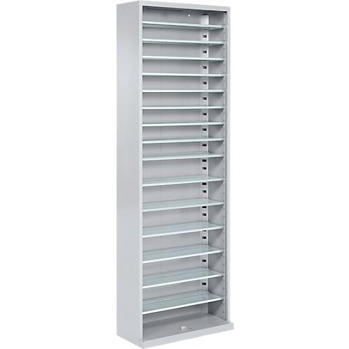 Magazinschrank, 1980 mm hoch, 15 Böden, ohne Kästen, ohne Türen, hellsilber