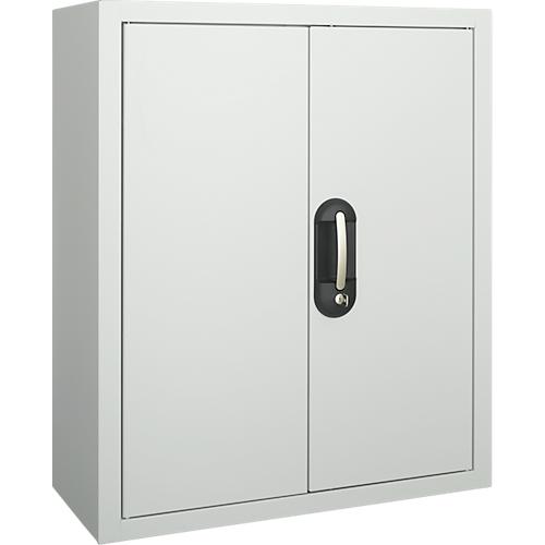 Magazinschrank, 830 mm hoch, 4 Böden, 22 Kästen, mit Türen, lichtgrau
