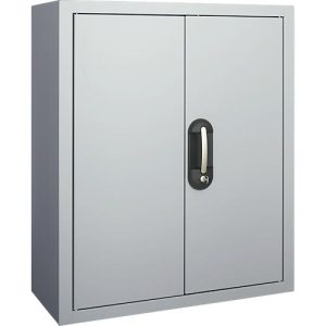 Magazinschrank, 830 mm hoch, 4 Böden, 24 Kästen, mit Türen, weißalu Magazinschrank, 830 mm hoch, 4 Böden, 24 Kästen, mit Türen, weißalu