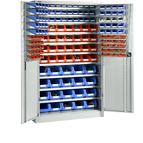 Magazinschrank Schäfer Shop Select, mit Ausstattung, B 1200 x T 500 x H 1935 mm, Stahl, lichtgrau