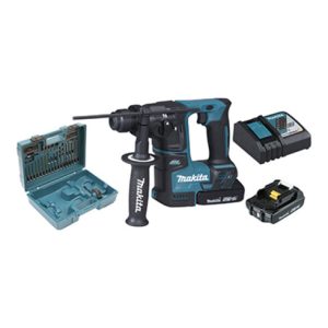 Makita Akku-Bohrhammer für SDS-PLUS 18V / 2,0 Ah, 2 Akkus + Ladegerät + Zubehör im Transportkoffer Makita Akku-Bohrhammer für SDS-PLUS 18V / 2,0 Ah, 2 Akkus + Ladegerät + Zubehör im Transportkoffer