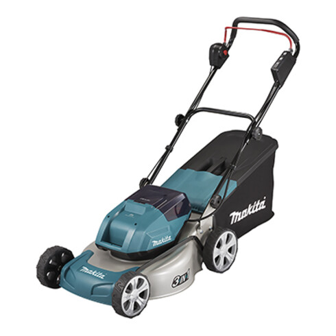 Makita Akku-Rasenmäher 2x18V / 6,0 Ah, 4 Akkus + Ladegerät