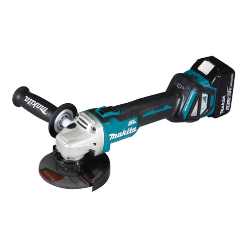 Makita Akku-Winkelschleifer DGA511RTJ, 18 V / 5 Ah, 2 Akkus + Ladegerät im MAKPAC
