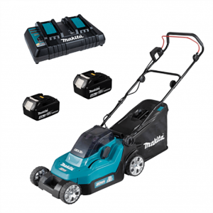 Makita DLM432PT2 – Akku Rasenmäher 2 X  5 Ah – Fangkorb – cm 43