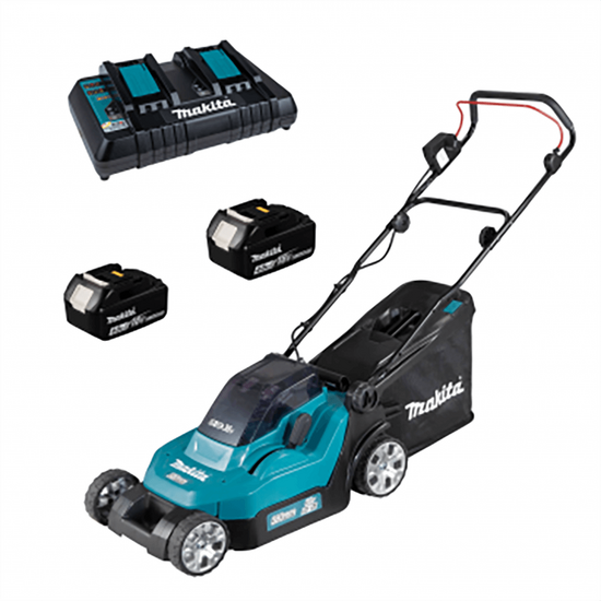 Makita DLM432PT2 - Akku Rasenmäher 2 X 5 Ah - Fangkorb - cm 43