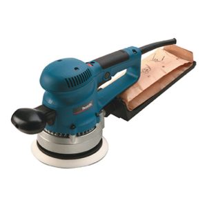 Makita Exzenterschleifer 150 mm in Klett Schleifpapier-Set BO6030JX