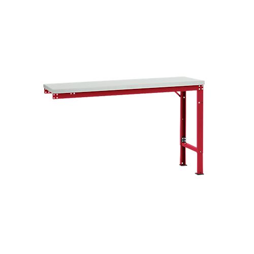 Manuflex Ansatztisch UNIVERSAL Spezial, 1500 x 800 mm, Kunststoff lichtgrau, rubinrot