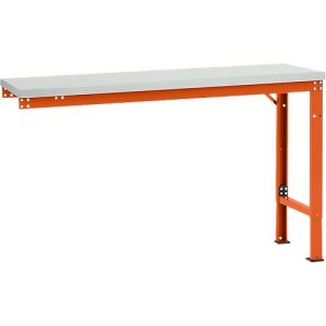 Manuflex Ansatztisch UNIVERSAL Spezial, 1500 x 800 mm, Melamin lichtgrau, rotorange Manuflex Ansatztisch UNIVERSAL Spezial, 1500 x 800 mm, Melamin lichtgrau, rotorange